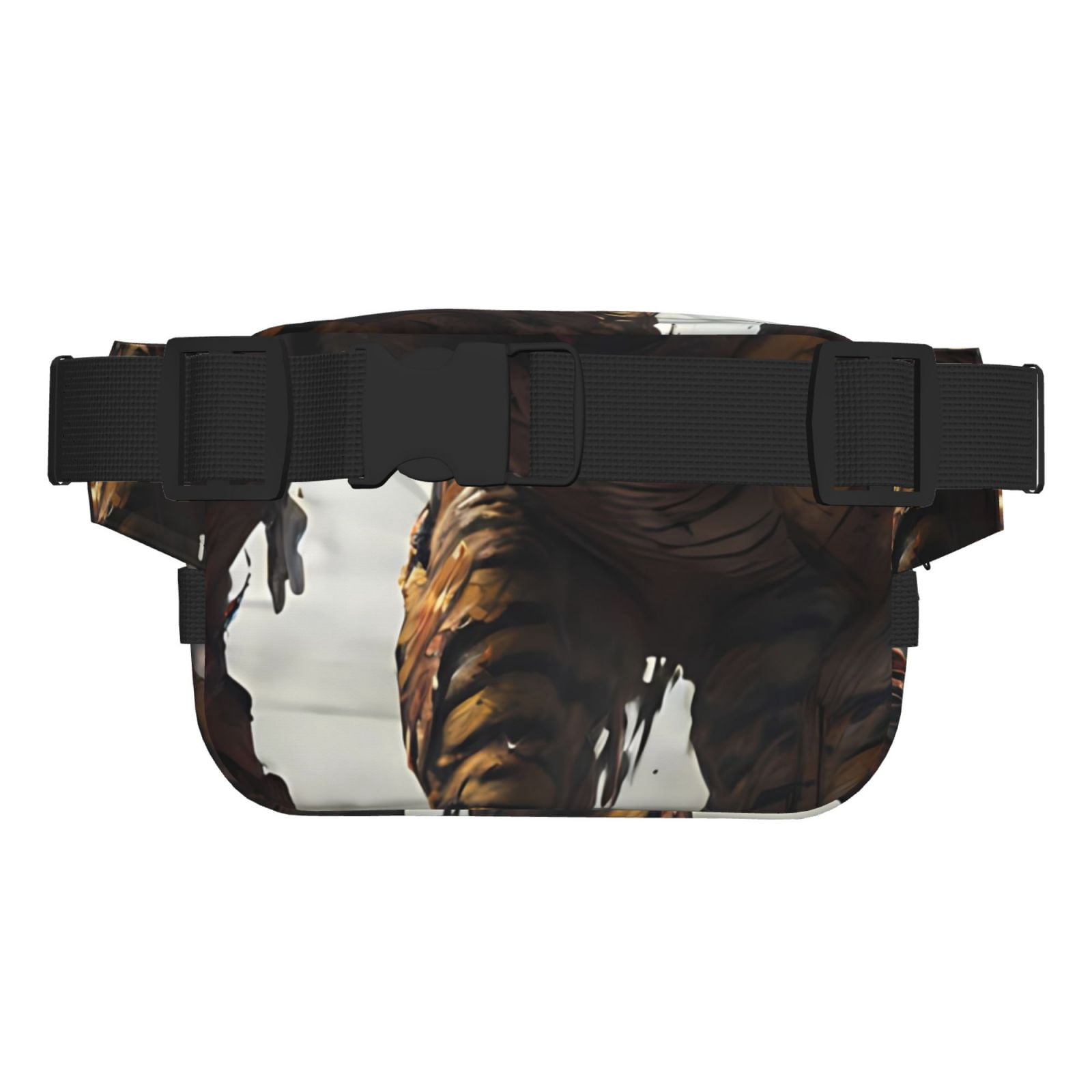 Picia Ruins Tiger Warrior Print Square Double-Layer Waist Bag Mini Adjustable Waist Belt Bag Exercise Running Travel Hiking