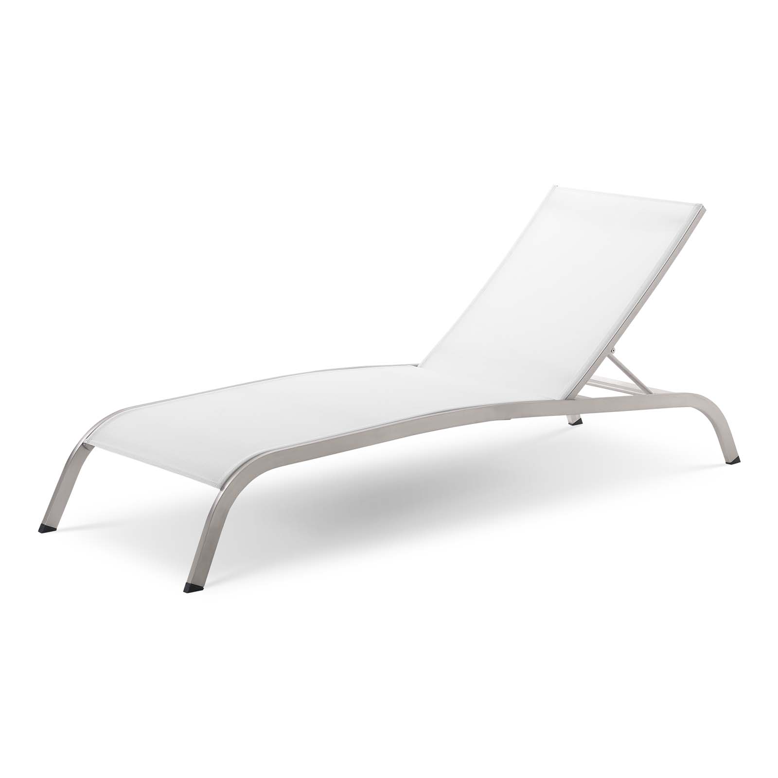 Contemporary Modern Urban Designer Outdoor Patio Balcony Garden Furniture Lounge Lounge Chair, Aluminum, White - image 1 of 6