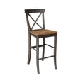 thumbnail image 4 of International Concepts 36-inch Round Extension Dining Table with 2 X-Back Bar Height Stools, 4 of 6