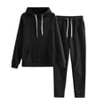 thumbnail image 2 of XIMIN Girls 2 Piece Track Suit Set, Pocket Hoodie with Pants, Fall Jogging and Workout Outfits for Kids (Black, 3-4 Years), 2 of 7
