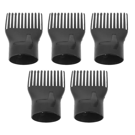 Milisten 5Pcs Hair Dryer Comb Attachment Black Heat Resistant Nozzle for Home Styling