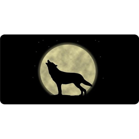 212 Main LPO2084 6 x 12 in. Wolf Howling with Moon Photo License Plate
