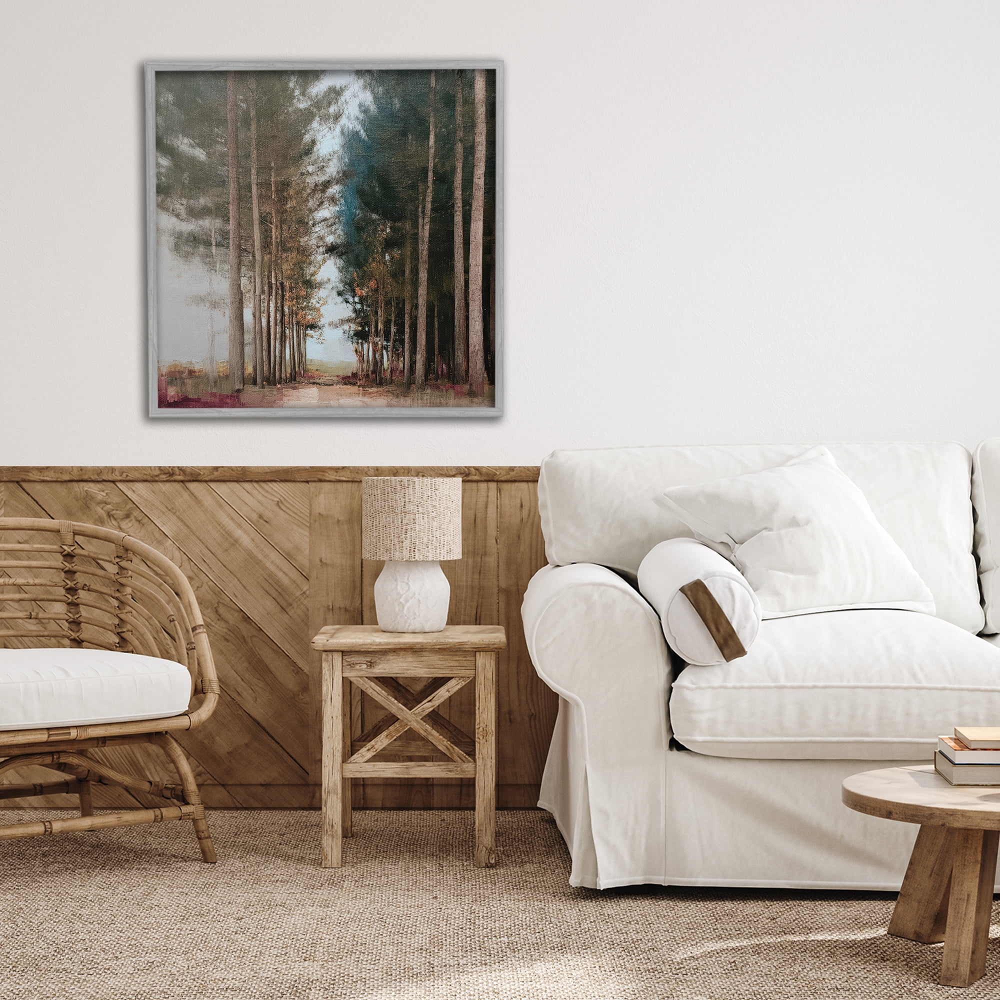 Stupell Industries Tall Trees Pathway Gray Framed Giclee Art, design by Kim Curinga