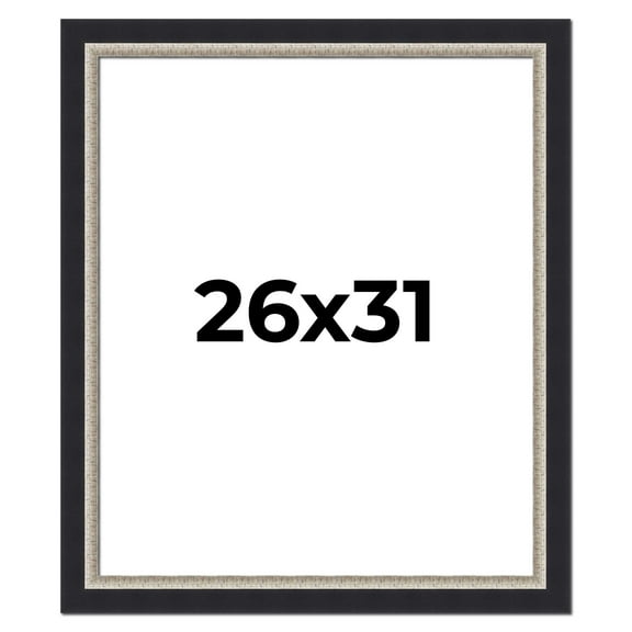 26x31 Frame Black Real Wood Picture Frame Width 2.25 Inches | Interior Frame Depth 0.5 Inches |
