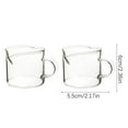 thumbnail image 3 of Espresso Cup Set (2 Pieces), 4 Oz Double Spout Cup, Espresso Cup, Milk Cup with Handle, Clear Glass, Suitable for Coffee Machines., 3 of 7