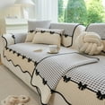 thumbnail image 4 of Butterfly-Edge Thickened Sofa Cushion with Quilted Pattern, Non-Slip Straight Row Seat Cover, Warm and Stylish Furniture Protector for Winter Season, 4 of 6