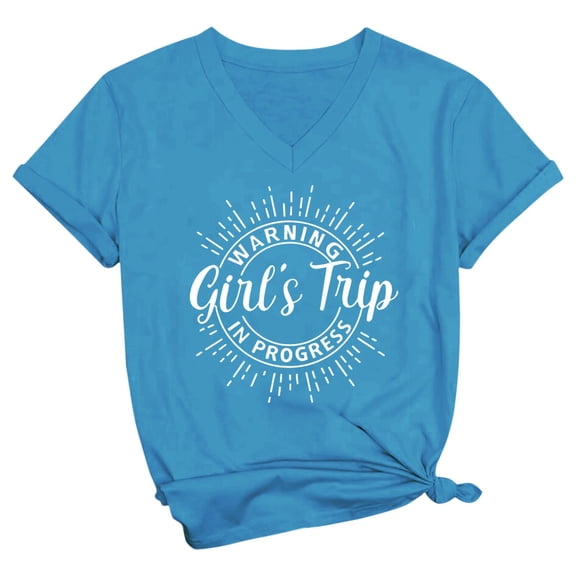 T Shirts For Women Womens Tops Trip Cheaper Than Letter Printed V Neck T Shirt