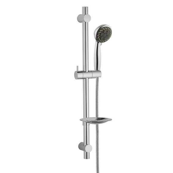 The akuaplus adjustable shower post system with 6 settings hand shower.