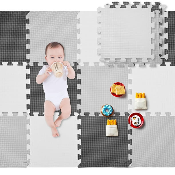 18 pcs Puzzle Floor Mat, EVA Foam Baby Playmat 1.62 Sqm Coverage Interlocking Floor Tiles, Portable Crawling Floor Mats Exercise Play Mat for Kids Toddler
