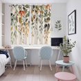 thumbnail image 5 of Orange Green Eucalyptus Leaves Kitchen Curtains 63 Inch Length, Fall Botanical Rustic Grommet Top Bedroom Living Room Curtains, Light Filtering Cafe Curtain Drapes 2 Panels Set 104''x63'', 5 of 9