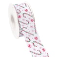 thumbnail image 4 of NUEVAS ventas Cinta de grosgrain estampada con patrón de cinta de muletas navideñas de 50 yardas, 4 of 4