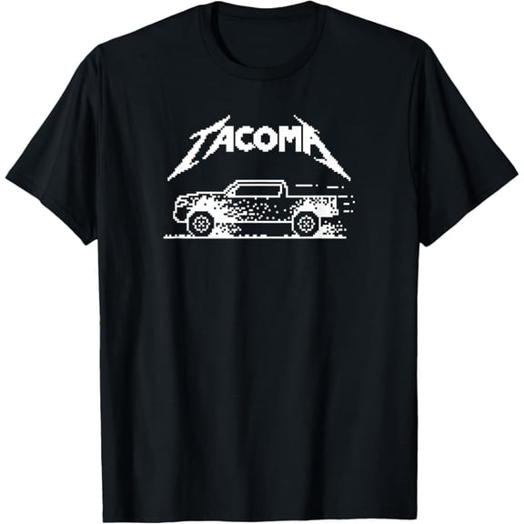 Hot Trending Tacoma Truck Metal Inspired Pixel Art Tacomatallica T-Shirt Vintage Tee -Birthday Gifts