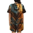 thumbnail image 6 of Haiem Prairie Meditating Lion Pattern Pajama Set for Women 2 Piece Lounge Set Short Sleeve Tops and Shorts Soft Sleepwear-Small, 6 of 7