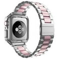 thumbnail image 5 of Metal Apple Watch Band 41mm 40mm 38mm Stainless Steel Strap with TPU Cover, WristBand Link Bracelet Chain for iWatch Series 7 6 5 4 3 2 1 SE, 5 of 8