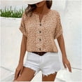 thumbnail image 4 of ATENAR T Shirts for Women Soft Lightweight Shirts for Women Loose Button Tee Yellow 4XL, 4 of 8