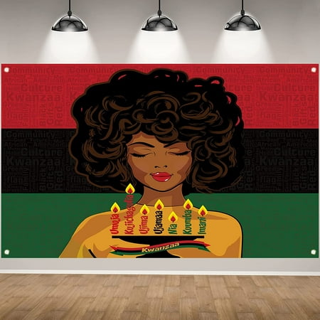 Image of Happy Kwanzaa Backdrop for Photography | African American Heritage Festival Banner | Harvest Kinara Deco | Perfect Party & Birthday Photo Background