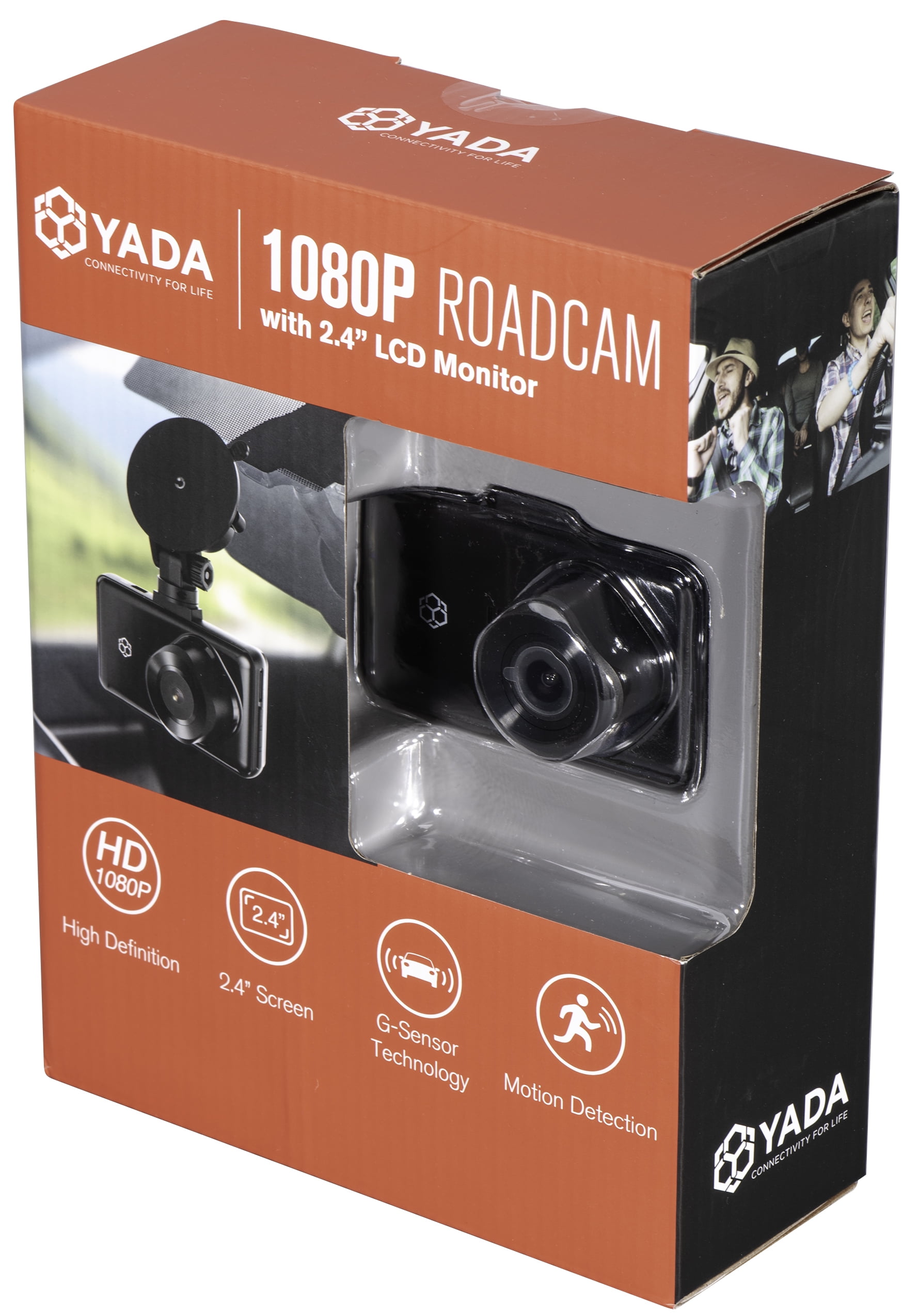 YADA Roadcam 2022, 1080P FullHD Dash Cam with 2.4" LCD Display Monitor