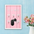 thumbnail image 2 of Porta llaves multiusos montado en la pared, 6 ganchos, estante de almacenamiento colgante, decoración del hogar (rosa), 2 of 8