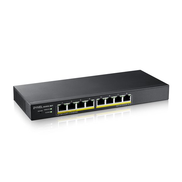 Conmutador Zyxel Poe Gbe De 8 Puertos | Modo Híbrido Inteligente | 8X Poe+ A 60W | Nube De Nebulosa Opcional | Escritorio| Sin Ventilador [Gs1915-8Ep]