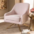 thumbnail image 2 of Baxton Studio Amaya Velvet Lounge Chair in Light Pink and Gold, 2 of 9
