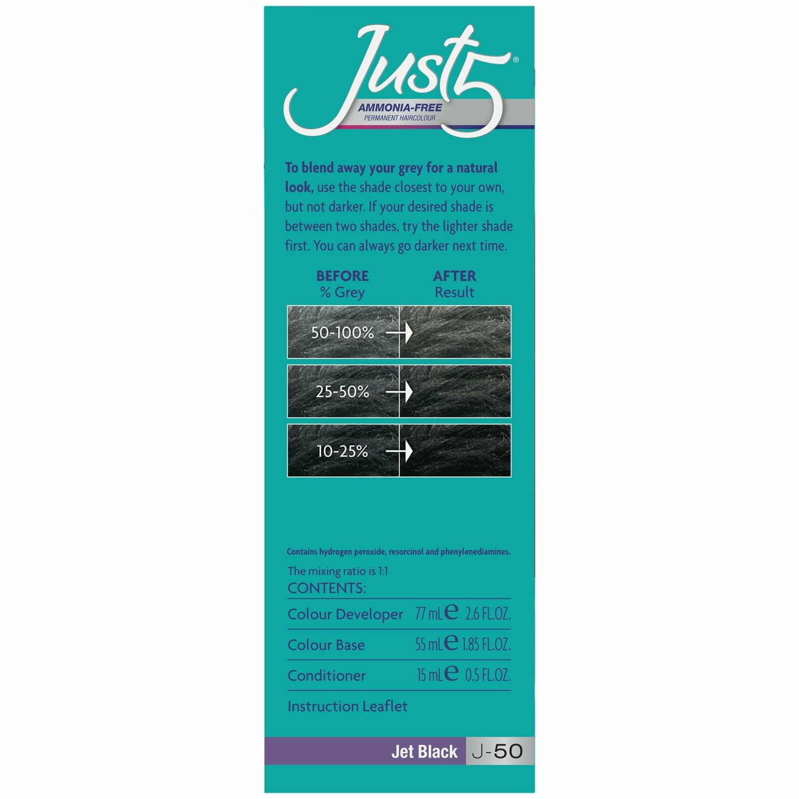 Just 5 Color Natural Jet Black 6 Pack