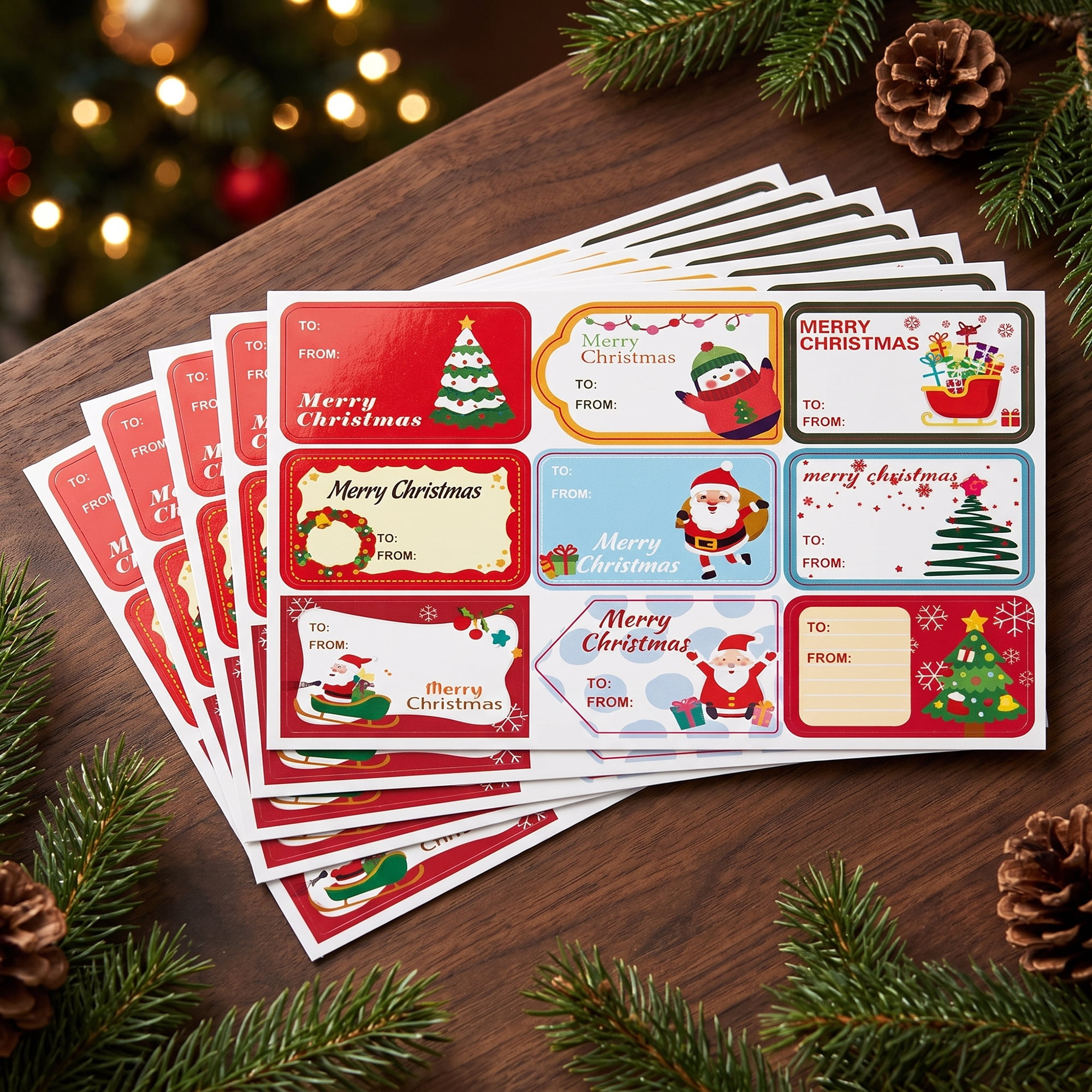 Unique Bargains Cartoon Christmas to from Gift Tags for Gifting 7.1" x 5.1" Santa Claus