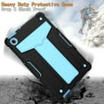 thumbnail image 2 of Dteck Case for Lenovo M10 Plus X606F/M/N (2020 Released) 10.3-inch,Shockproof 3-layer-protection Hybrid Rubber Hard PC Back Protective Kickstand Cover (without Screen Protector),Black+Blue, 2 of 4