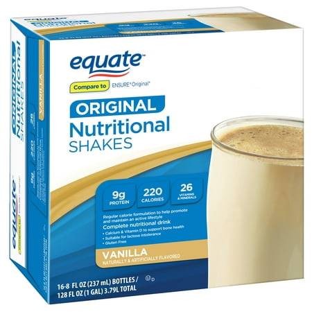Equate Vanilla Nutritional Shake, 8 Oz, 16 Ct