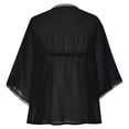 thumbnail image 4 of HOMBOM Womens Swim Cover Up Beach Cover Up Mesh Tie Front Casual Summer Cardigan for Ladies V Neck, 4 of 5