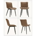 thumbnail image 5 of Sailvan Dining Chair Set of 2, Upholstered Kitchen & Dining Room Chairs Tufted Accent Chairs with Comfortable PU Leather & Metal Legs Kitchen Living Room (Brown), 5 of 9