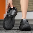 thumbnail image 5 of Dakaela Garden Chef Clogs for Mens Outdoor Slip on Beach Sandals with Arch Support Platform Waterproof Work Shoes with Adjustable Strap Black,7.5, 5 of 9