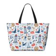 thumbnail image 2 of Kdxio Watercolor Nautical for Beach Bag for Women Large Beach Tote Bag Waterproof Sandproof Swim Bag with Zipper Pockets Beach Vacation Travel, 2 of 7