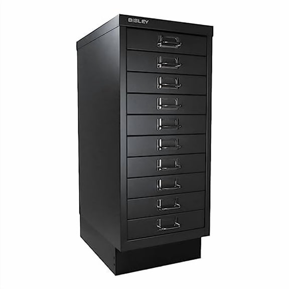 Bisley Plinth Base for MultiDrawer Cabinet, for Use with 6, 8, 10 Drawer Units, Powder-Coated Steel, Adds 3" Height