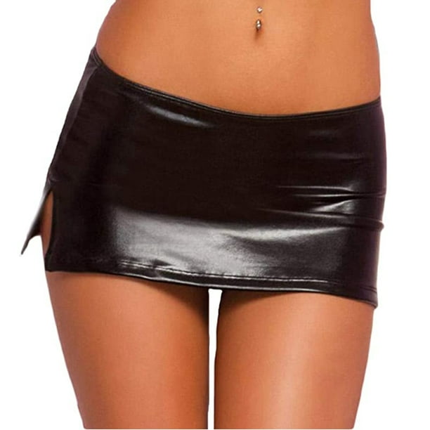 Calsunbaby Women Leather Bodycon Mini Skirt Night Club Dance Clubwear