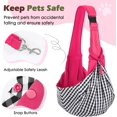 thumbnail image 6 of Pawaboo Dog Sling Carrier for Small Dogs, Reversible Hand Free Dog Carrier Sling with Adjustable Strap Buckle & Safety Leash, Soft Pouch and Tote, Suitable for Small Dogs Cats, Up to 12lbs, Magenta, 6 of 7