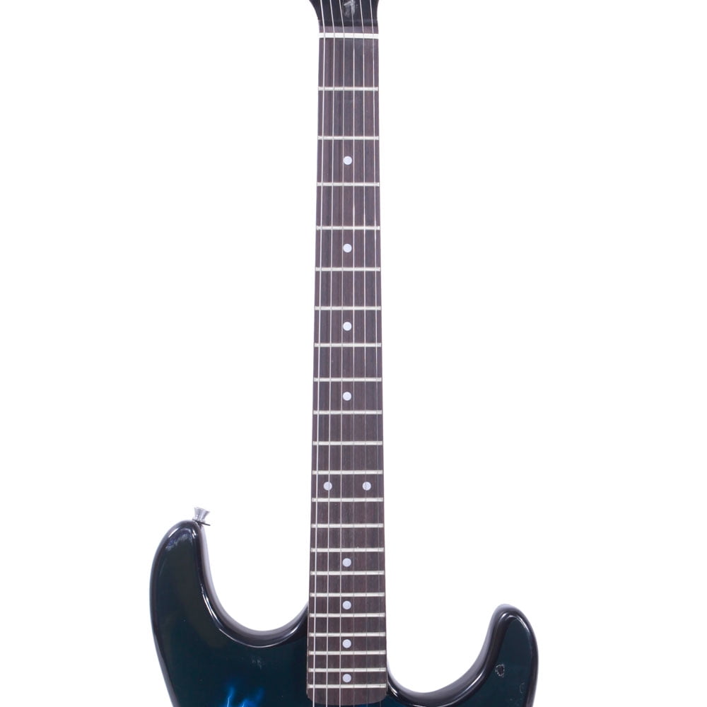 Electric Guitar with Power Cord/Strap/Bag/Plectrums Black & Dark Blue, Lightning Style