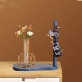 thumbnail image 1 of Soporte de exhibición de madera decorativo BLESIY Óvalo azul Bandeja de almacenamiento, 1 of 8