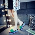 thumbnail image 4 of Summer Savings! Zpanxa Slippers for Women Summer Slippers Platform High-heel Rainbow Platform Wedges Shoes Flip Flops for Women Green 36, 4 of 7