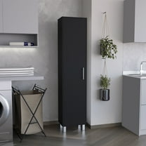 CoSoTower 70" Tall Storage Cabinet Broom Closet with Broom Hangers,And Four Shelves