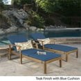 thumbnail image 2 of Mavis Outdoor Chaise Lounge With Cushion, Set of 2, Teak Finish, Blue, 2 of 22
