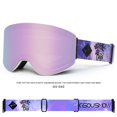 thumbnail image 1 of ZHAOCHENG Máscara de esquí, Jet Snow Snowboard Máscara de esquí, Púrpura para mujeres, hombres, mujeres, adolescentes, compatible con OTG sobre casco, antivaho 100% protección UV, máscara de esquí ant, 1 of 3