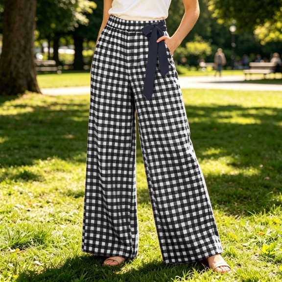 Bnwani Woman Pants, Stylish Loose Elastic Waist Causal Pants Daily