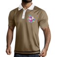 thumbnail image 2 of Yiaimeir Men's Three Button Printed Lapel Short Sleeve T-Shirt Top Streetwear,Size M-3XL, 2 of 4