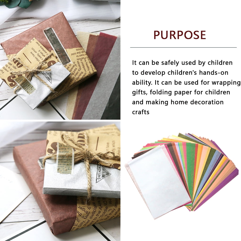3pcs A5 Wrapping Papers Multicolor Print Packaging Tissues Folding DIY