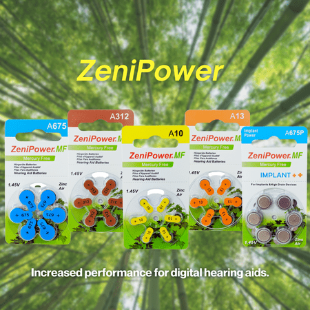 ZeniPower Mercury Free Hearing Aid Batteries Size 675 (180 Batteries)