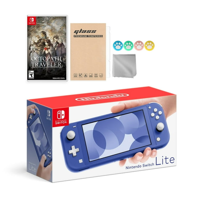 Nintendo Switch Lite Blue, Octopath Traveler & Mytrix Accessories