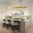 thumbnail image 6 of Posiosa Gold Oval Crystal Chandelier L57 inch, 32-Lights Gold Chandeliers Modern Crystal Chandelier Pendant Light Fixture G9 Lights Pendant Ceiling Light for Dining Living Room Kitchen Island, 6 of 6