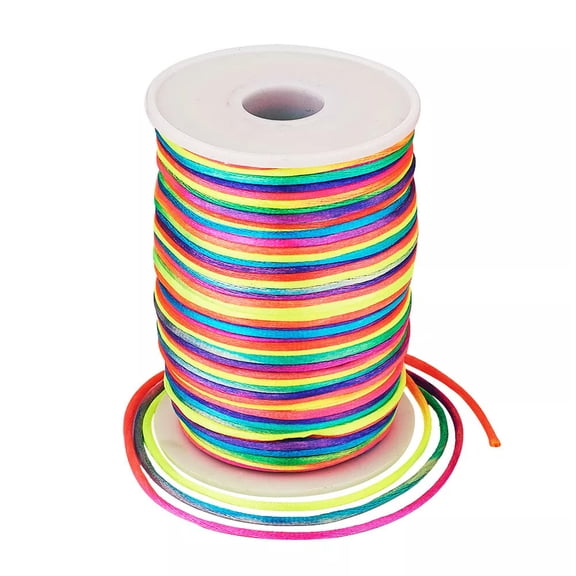 U8MO 92yards/Roll Colorful Polyester Rattail Cords Jewelry Beading Thread String 2mm