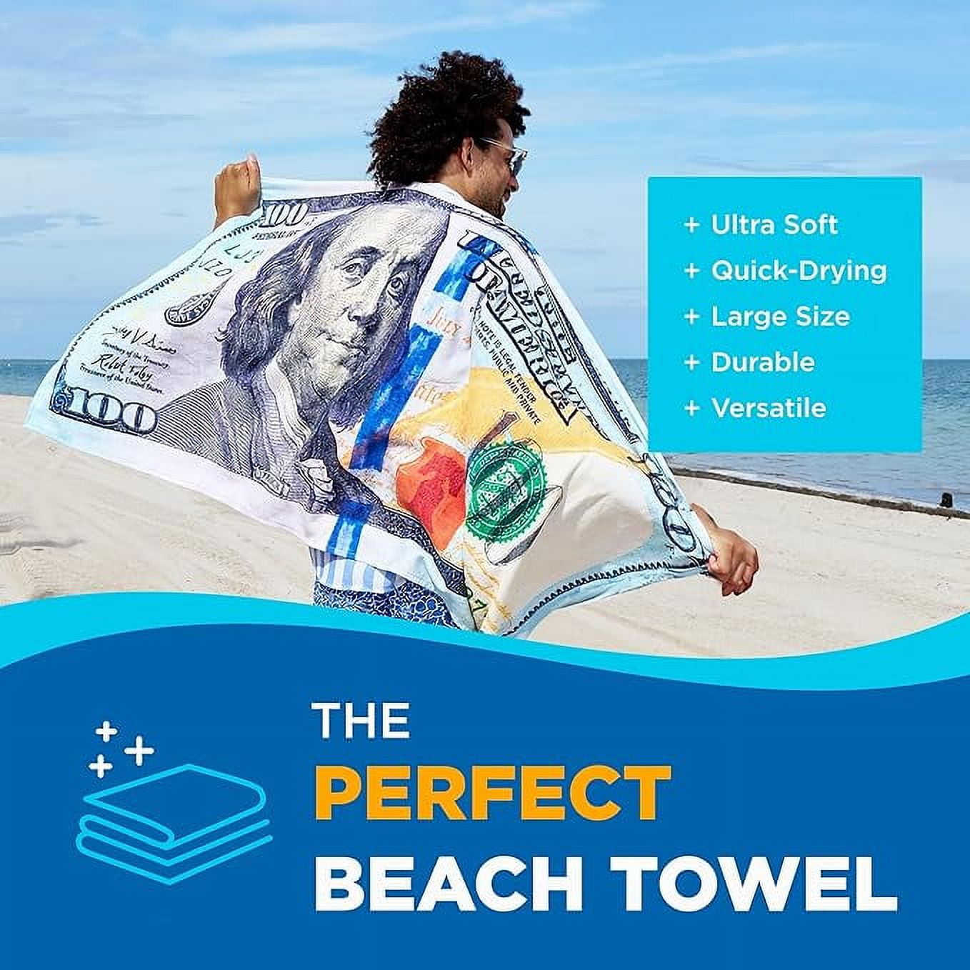 Kaufman New Bill Multicolor Beach Towel. Size 30"x 60" Bath Towel - 2 Pack Set