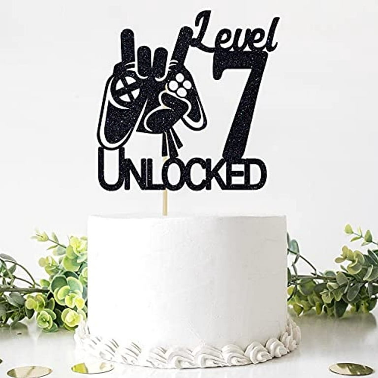 Level Up Video Game Cake Toppers Happy Birthday Party Favors Supplies Baby  Boy Birthday Cake Decoration Party Decorations 